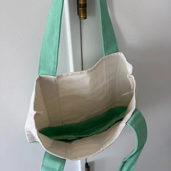 Trader Joe's Spring Mini Tote NWT Teal Green Pastel - Picture 4 of 4